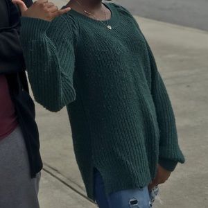 Emerald green knitted sweater